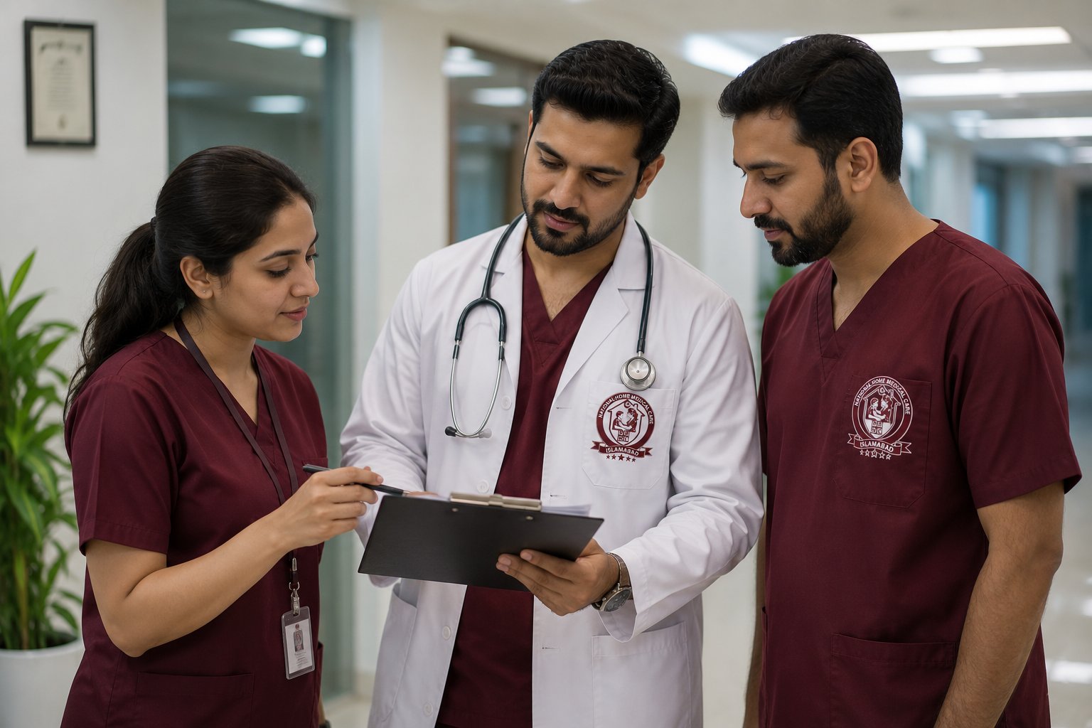 National Home Medical Care clinical team reviewing a patient case